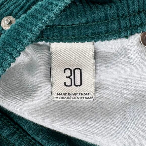 Urban Outfitters BDG Straight Leg Corduroy Pants Size 30 Green Cotton Casual - Picture 7 of 14